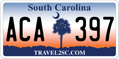 SC license plate ACA397