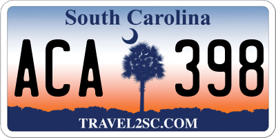 SC license plate ACA398