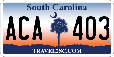 SC license plate ACA403