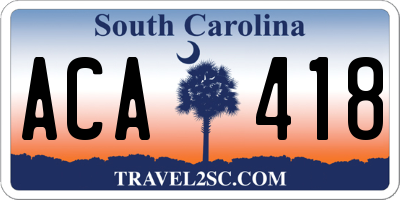 SC license plate ACA418
