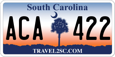 SC license plate ACA422
