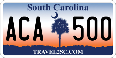 SC license plate ACA500