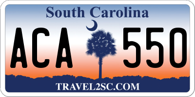 SC license plate ACA550