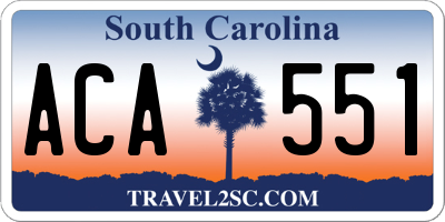 SC license plate ACA551