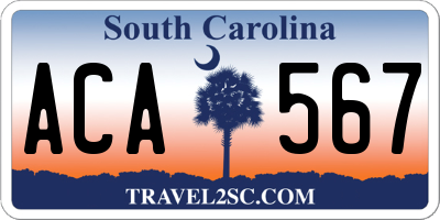 SC license plate ACA567