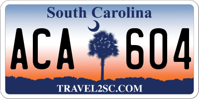 SC license plate ACA604