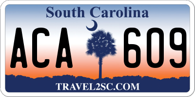 SC license plate ACA609