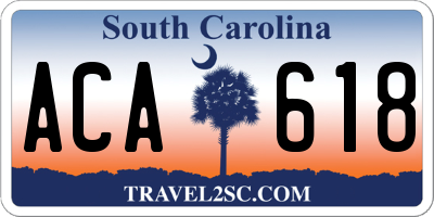 SC license plate ACA618