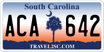 SC license plate ACA642