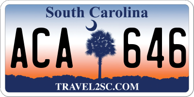 SC license plate ACA646