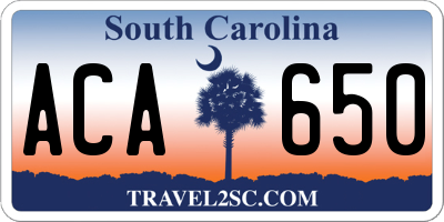 SC license plate ACA650