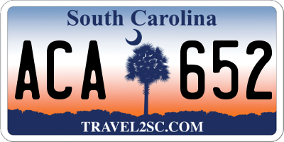 SC license plate ACA652