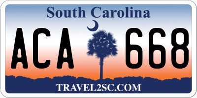 SC license plate ACA668