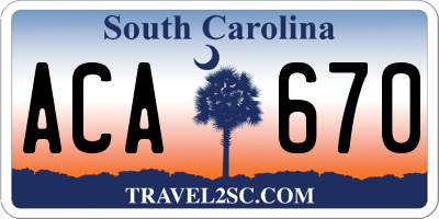 SC license plate ACA670