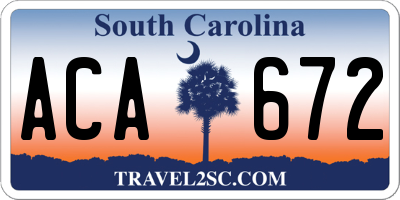 SC license plate ACA672