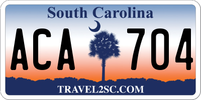 SC license plate ACA704