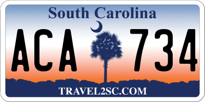 SC license plate ACA734