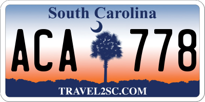 SC license plate ACA778