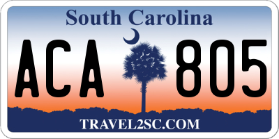 SC license plate ACA805