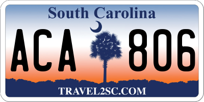 SC license plate ACA806