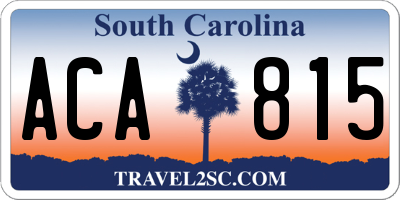 SC license plate ACA815