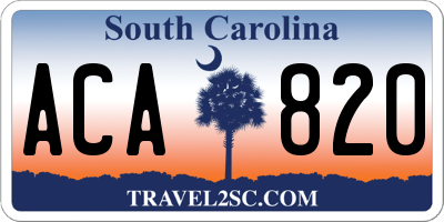 SC license plate ACA820
