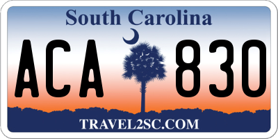 SC license plate ACA830