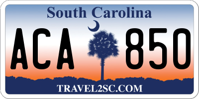 SC license plate ACA850