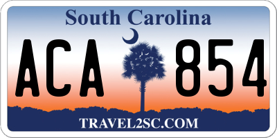 SC license plate ACA854