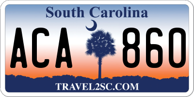 SC license plate ACA860