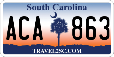 SC license plate ACA863