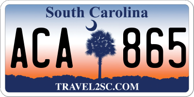 SC license plate ACA865