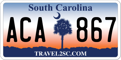 SC license plate ACA867