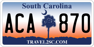 SC license plate ACA870