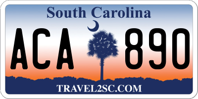 SC license plate ACA890