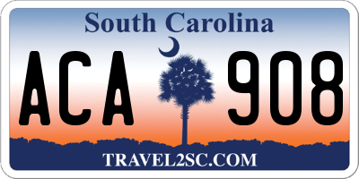 SC license plate ACA908