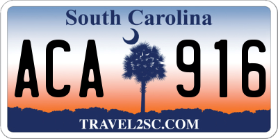 SC license plate ACA916