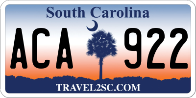 SC license plate ACA922