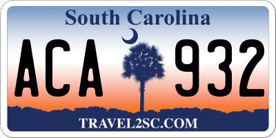 SC license plate ACA932