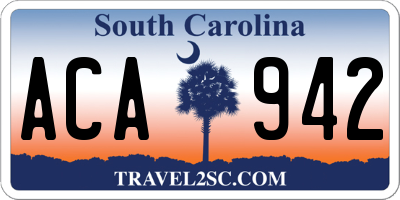 SC license plate ACA942