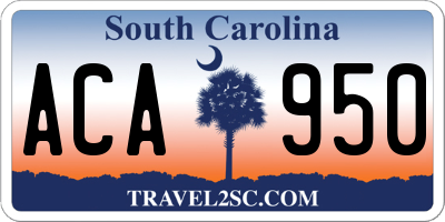SC license plate ACA950