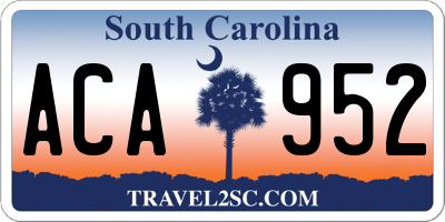 SC license plate ACA952