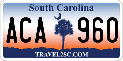 SC license plate ACA960