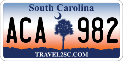 SC license plate ACA982