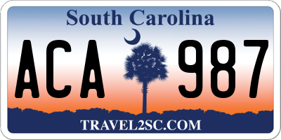 SC license plate ACA987