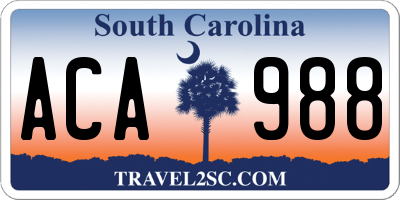 SC license plate ACA988