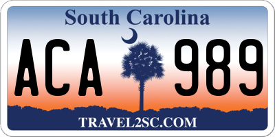 SC license plate ACA989