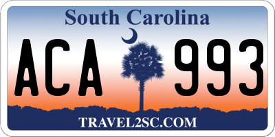 SC license plate ACA993