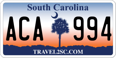 SC license plate ACA994