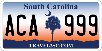 SC license plate ACA999